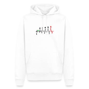 Moto 6 vitesses - ECG Adrénaline Heartbeat Biker - Sweat à capuche Premium bio Homme - blanc - Devant - Nico (187cm)