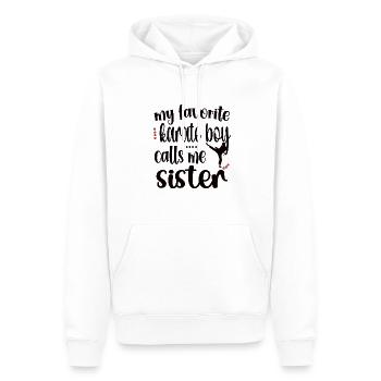 Cadeau de soeur de karaté fier de soeur de karaté - Sweat à capuche Premium bio Homme - blanc - Devant - Nico (187cm)
