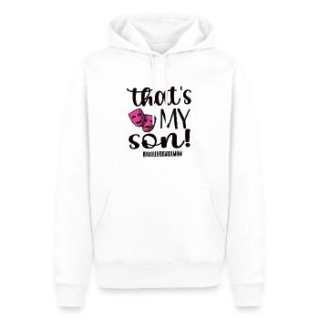 Maman de théâtre La maman d'un acteur de théâtre - Sweat à capuche Premium bio Homme - blanc - Devant - Nico (187cm)