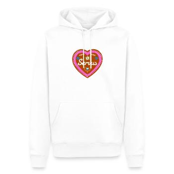 Gingerbread Heart - Heart - Servus Edelweiss - Men’s Premium Organic Hoodie - white - Front - Nico (187cm)