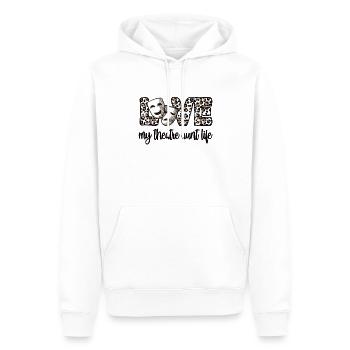 Théâtre Tante Fière Théâtre Acteurs Tante - Sweat à capuche Premium bio Homme - blanc - Devant - Nico (187cm)