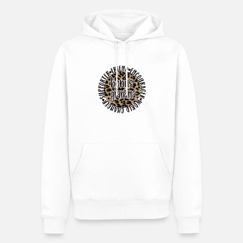 Stolze Bonus-Oma Beste Stiefgroßmutter Geschenk - Männer Premium Bio Hoodie - Weiß