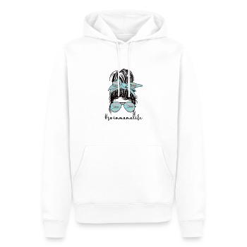 Stolze Schwimmmama Mutter Schwimmer Schwimm-Mama - Männer Premium Bio Hoodie - Weiß - Vorne - Nico (187cm)