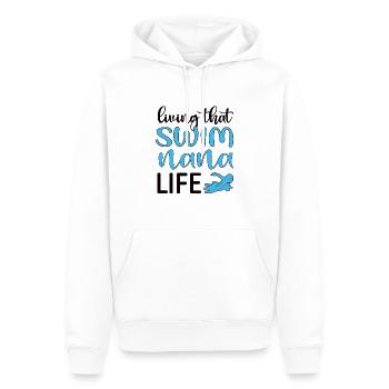 Proud Swimming Nana Swimmer Nana Regalo della nonna - Felpa con cappuccio ecologica premium da uomo - bianco - Fronte - Nico (187cm)