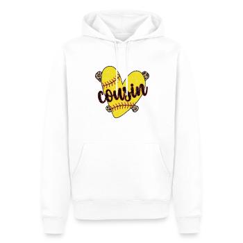 Stolzer Softball-Cousin Eines Softballspielers - Männer Premium Bio Hoodie - Weiß - Vorne - Nico (187cm)