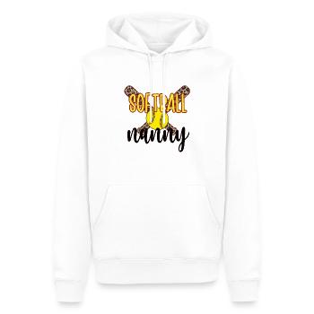 Nounou grand-mère d'un joueur de softball Nounou de softball - Sweat à capuche Premium bio Homme - blanc - Devant - Nico (187cm)