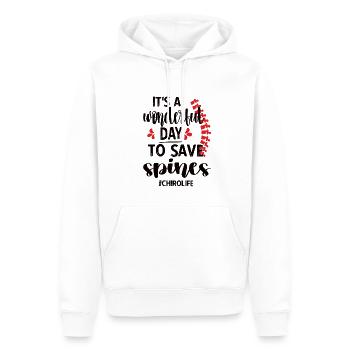 Chiropraticien Chiropratique Chiropraticien - Sweat à capuche Premium bio Homme - blanc - Devant - Nico (187cm)