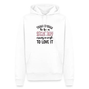 Meilleur secrétaire Appréciation Employé de bureau - Sweat à capuche Premium bio Homme - blanc - Devant - Nico (187cm)