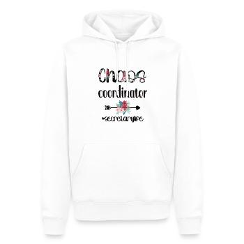 Secrétaire Cadeau Employé de bureau Appréciation - Sweat à capuche Premium bio Homme - blanc - Devant - Nico (187cm)