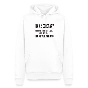 Secrétaire Fiers employés de bureau Appréciation - Sweat à capuche Premium bio Homme - blanc - Devant - Nico (187cm)