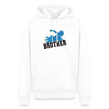 Fier frère nageur Frère d’un nageur - Sweat à capuche Premium bio Homme - blanc - Devant - Nico (187cm)