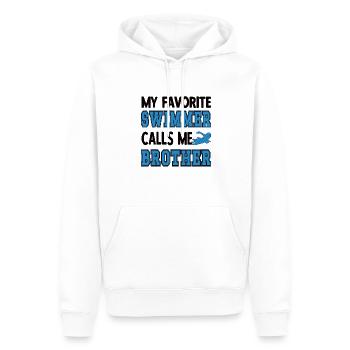 Fier frère nageur Frère d’un nageur - Sweat à capuche Premium bio Homme - blanc - Devant - Nico (187cm)
