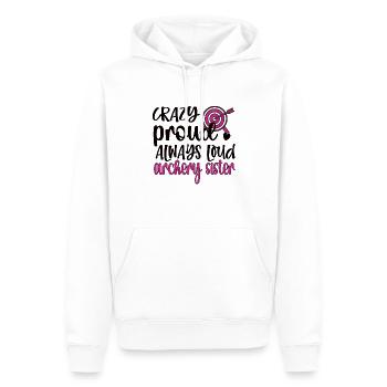 Tir à l’arc Sœur Archer Sœur - Sweat à capuche Premium bio Homme - blanc - Devant - Nico (187cm)