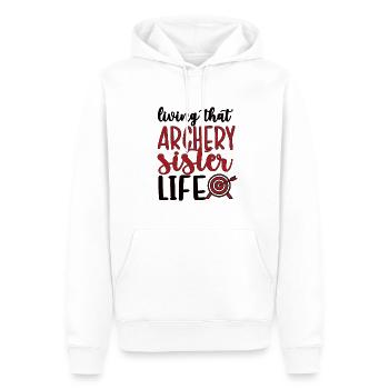 Tir à l'arc Sœur Archer Sœur - Sweat à capuche Premium bio Homme - blanc - Devant - Nico (187cm)