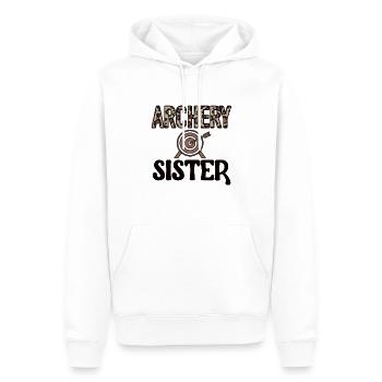 Fier tir à l'arc soeur des archers - Sweat à capuche Premium bio Homme - blanc - Devant - Nico (187cm)