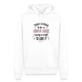 OB GYN Infirmière Obstétrique Gynécologie - Sweat à capuche Premium bio Homme - blanc - Devant - Nico (187cm)
