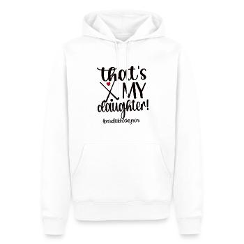 Fière maman de hockey sur gazon maman joueuse de hockey sur gazon - Sweat à capuche Premium bio Homme - blanc - Devant - Nico (187cm)