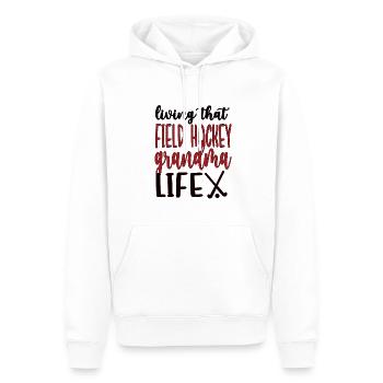 Fière hockey sur gazon Grand-mère Joueuse de hockey sur gazon Grand-mère - Sweat à capuche Premium bio Homme - blanc - Devant - Nico (187cm)