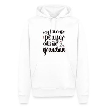 Fière hockey sur gazon Grand-mère Joueuse de hockey sur gazon Grand-mère - Sweat à capuche Premium bio Homme - blanc - Devant - Nico (187cm)