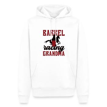 Barrel Racing Grand-mère Cadeau Barrel Racing Grand-mère - Sweat à capuche Premium bio Homme - blanc - Devant - Nico (187cm)