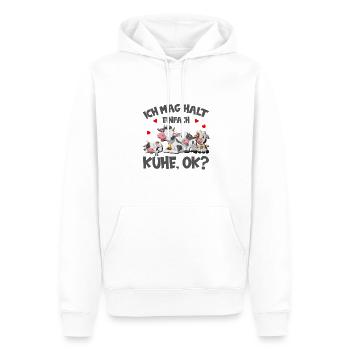 Ich mag halt einfach Kühe - Männer Premium Bio Hoodie - Weiß - Vorne - Nico (187cm)