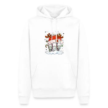 Baseball Noël Joueur de baseball Fête de Noël - Sweat à capuche Premium bio Homme - blanc - Devant - Nico (187cm)