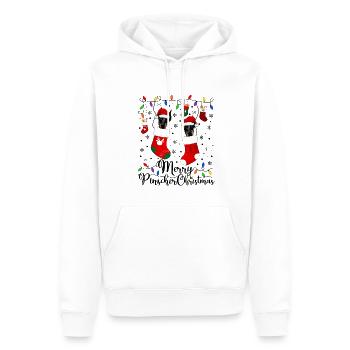 Pinscher miniature Noël Min Pin Pin Cadeaux de Noël - Sweat à capuche Premium bio Homme - blanc - Devant - Nico (187cm)