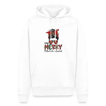 Assistant orthodontique Noël Orthodontie Noël - Sweat à capuche Premium bio Homme - blanc - Devant - Nico (187cm)