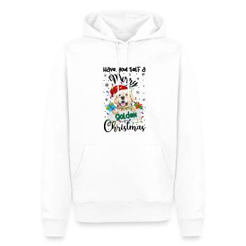 Golden Retriever Noël Golden Dog Cadeaux de Noël - Sweat à capuche Premium bio Homme - blanc - Devant - Nico (187cm)