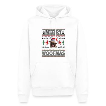 Carlin Moche Noël Pug Noël Fête Pug Lover Cadeaux - Sweat à capuche Premium bio Homme - blanc - Devant - Nico (187cm)