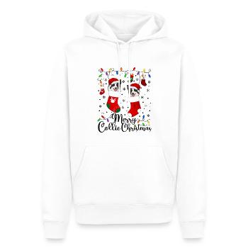 Border Collie Noël Border Collie Cadeaux de Noël - Sweat à capuche Premium bio Homme - blanc - Devant - Nico (187cm)