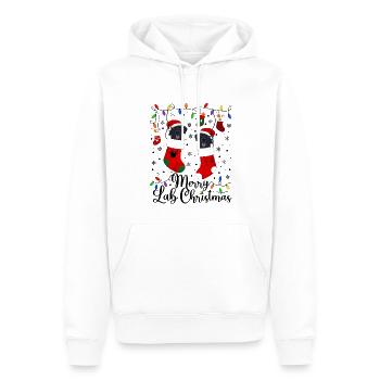 Cadeau de chien d’or de Noël Labrador - Sweat à capuche Premium bio Homme - blanc - Devant - Nico (187cm)
