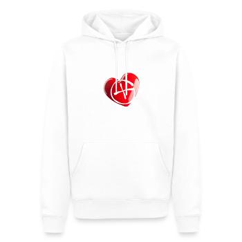 Geocacher avec cœur - I Love Geocaching - Sweat à capuche Premium bio Homme - blanc - Devant - Nico (187cm)