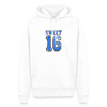 Sweet 16 - Anniversaire - Né en 2007 - Sweat à capuche Premium bio Homme - blanc - Devant - Nico (187cm)