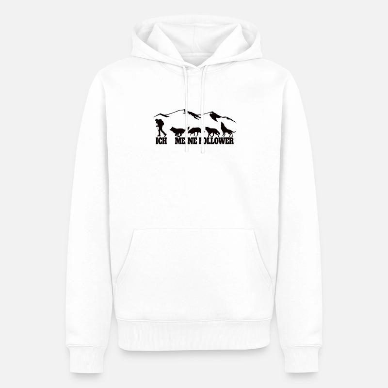 Accessoires de randonnée Wanderer Motif - Sweat à capuche Premium bio Homme - blanc