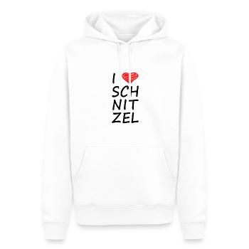 I LOVE SCHNITZEL - Männer Premium Bio Hoodie - Weiß - Vorne - Nico (187cm)