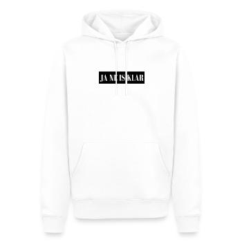 JA NE IS KLAR - Statement Spruch - Männer Premium Bio Hoodie - Weiß - Vorne - Nico (187cm)