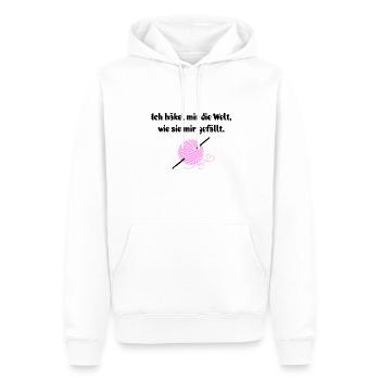 Häkeln Häkelnadel Garn Geschenk Häklerin Spruch - Männer Premium Bio Hoodie - Weiß - Vorne - Nico (187cm)