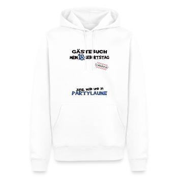 18. Geburtstag Mädchen & Junge Gästebuch - Männer Premium Bio Hoodie - Weiß - Vorne - Nico (187cm)