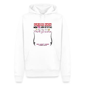 Livre d’or fille et garçon 19e anniversaire - Sweat à capuche Premium bio Homme - blanc - Devant - Nico (187cm)