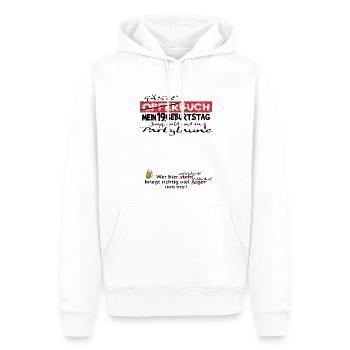 Livre d’or fille et garçon 19e anniversaire - Sweat à capuche Premium bio Homme - blanc - Devant - Nico (187cm)