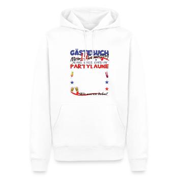 Livre d’or 19e anniversaire homme et femme - Sweat à capuche Premium bio Homme - blanc - Devant - Nico (187cm)