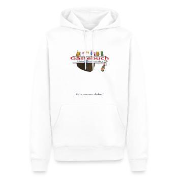 Livre d’or 19e anniversaire homme et femme - Sweat à capuche Premium bio Homme - blanc - Devant - Nico (187cm)