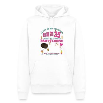 35. Geburtstag Mann und Frau Gästebuch - Männer Premium Bio Hoodie - Weiß - Vorne - Nico (187cm)