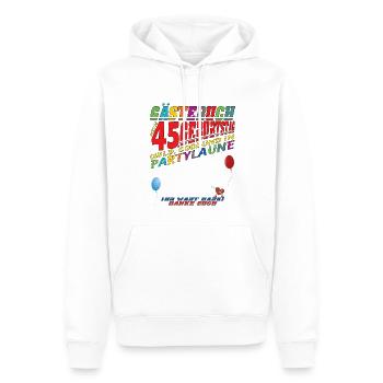 45. Geburtstag Mann und Frau Gästebuch - Männer Premium Bio Hoodie - Weiß - Vorne - Nico (187cm)