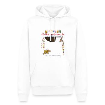 75e anniversaire homme et femme livre d’or - Sweat à capuche Premium bio Homme - blanc - Devant - Nico (187cm)