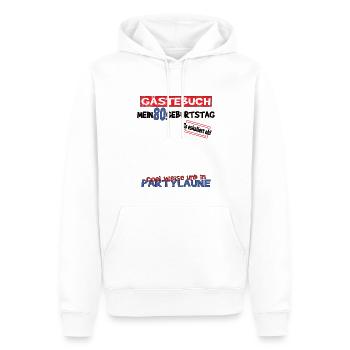 80e anniversaire homme et femme livre d’or - Sweat à capuche Premium bio Homme - blanc - Devant - Nico (187cm)