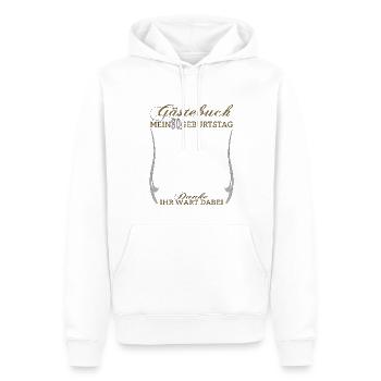 80e anniversaire homme et femme livre d’or - Sweat à capuche Premium bio Homme - blanc - Devant - Nico (187cm)
