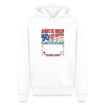 Livre d’or homme et femme 90e anniversaire - Sweat à capuche Premium bio Homme - blanc - Devant - Nico (187cm)