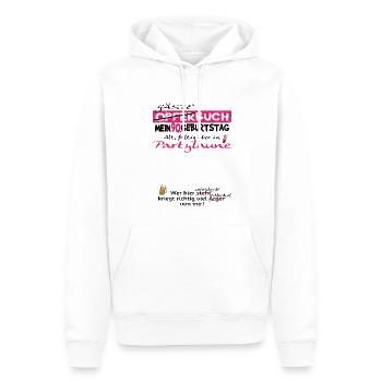 Livre d’or homme et femme 90e anniversaire - Sweat à capuche Premium bio Homme - blanc - Devant - Nico (187cm)